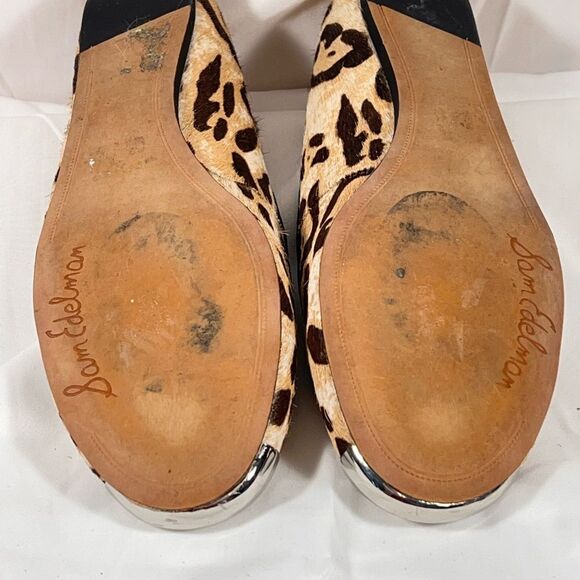 Sam Edelman slip on animal print flats with silver toes size 7.5 - Picture 7 of 9